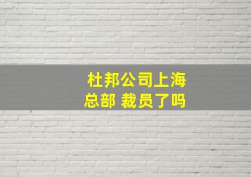 杜邦公司上海总部 裁员了吗